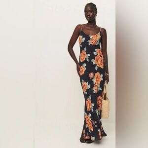 Reformation Floral Black Maxi Dress